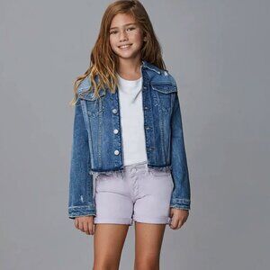 DL1961 • Girl’s Manning Denim Trucker Jacket in Size Large (14-16) Cropped